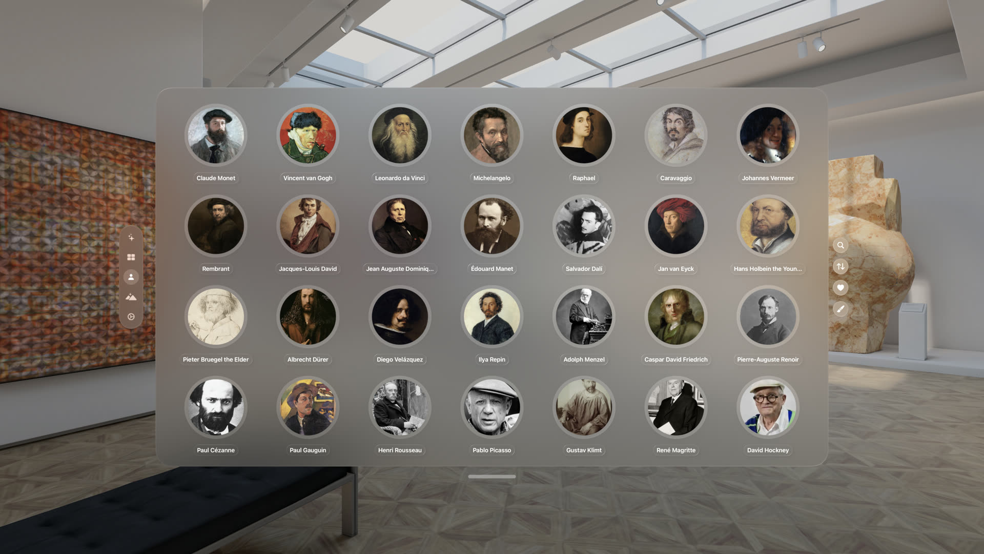 Masterpieces 3D spatial museum environment
