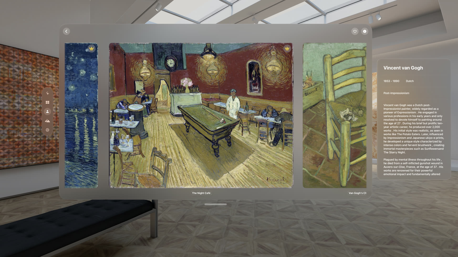 Masterpieces 3D artist biography panel